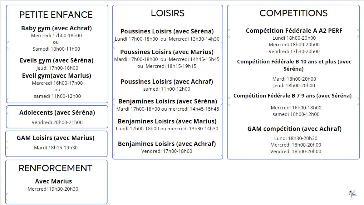 Horaires 2024 2025